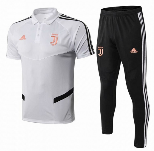 Juventus 2019/20 White Polo Shirts + Pants Suit